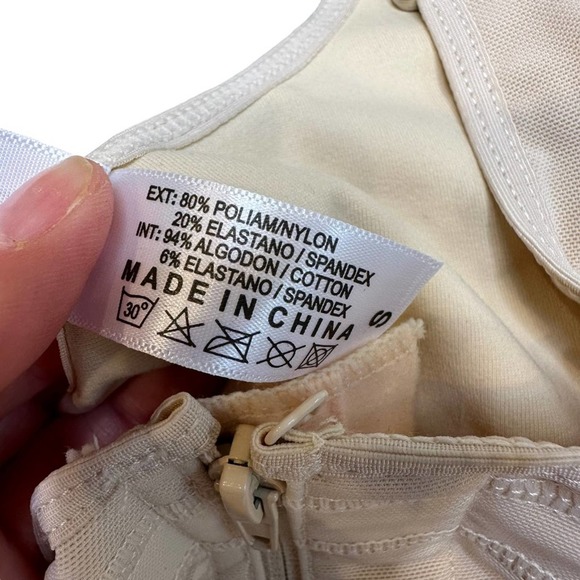 Shaperx Womens Shapewear Tummy Control Full Body Slimmer Zipper Beige Small - Picture 5 of 7